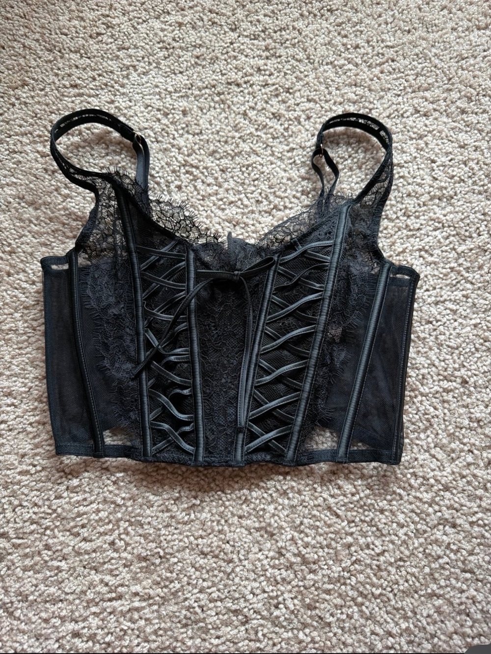 Victoria’s Secret Black Lace Corset Bustier